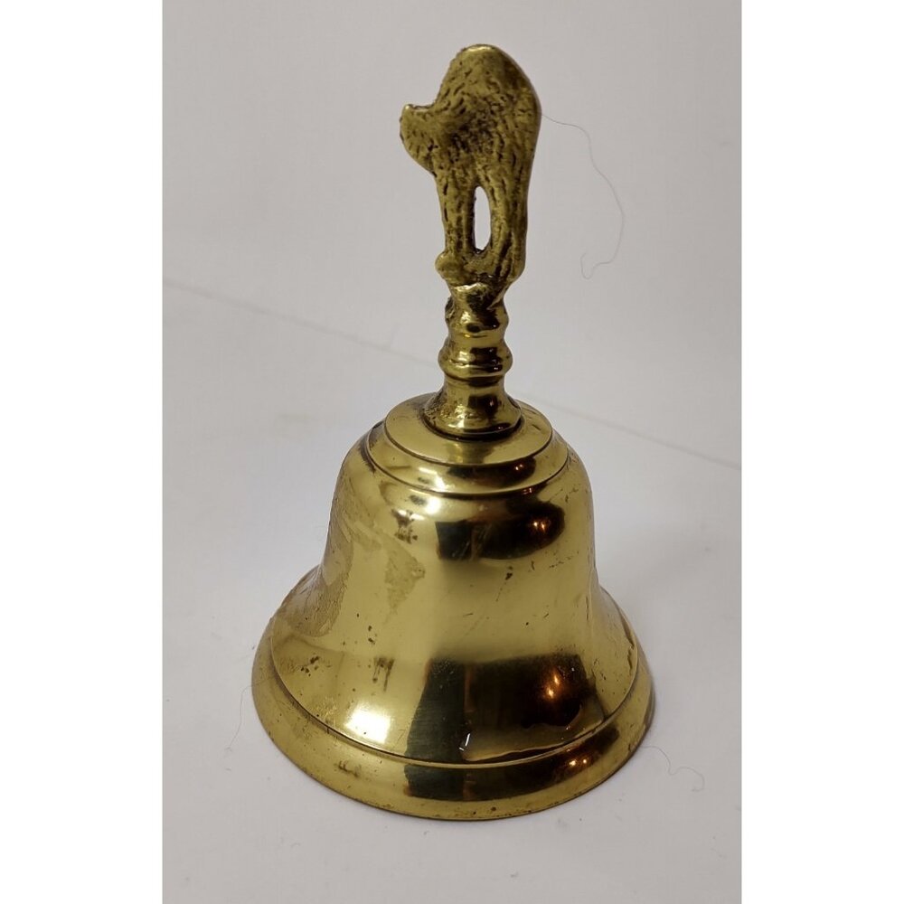 Antique Brass Bell | Figurine Handle Desk Bell Decor